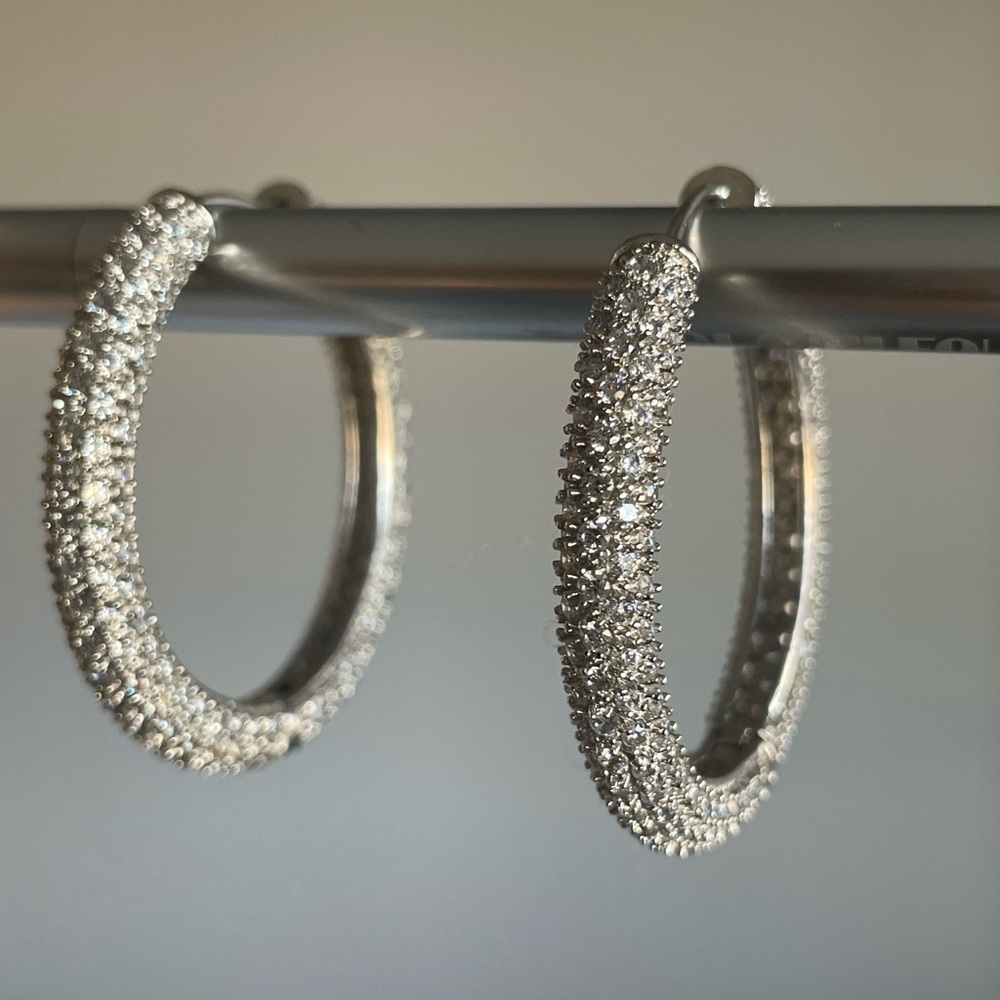 Numbering Large Crystal Hoop Earrings